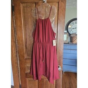 Be You Be Free Bebop Solid Burgandy Summer dress/coverup Size Junior XL NWT
